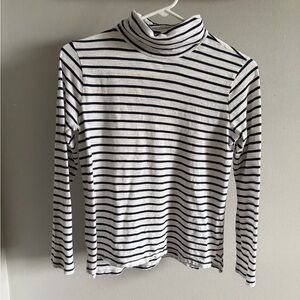 Madewell Navy and White Striped Turtleneck
